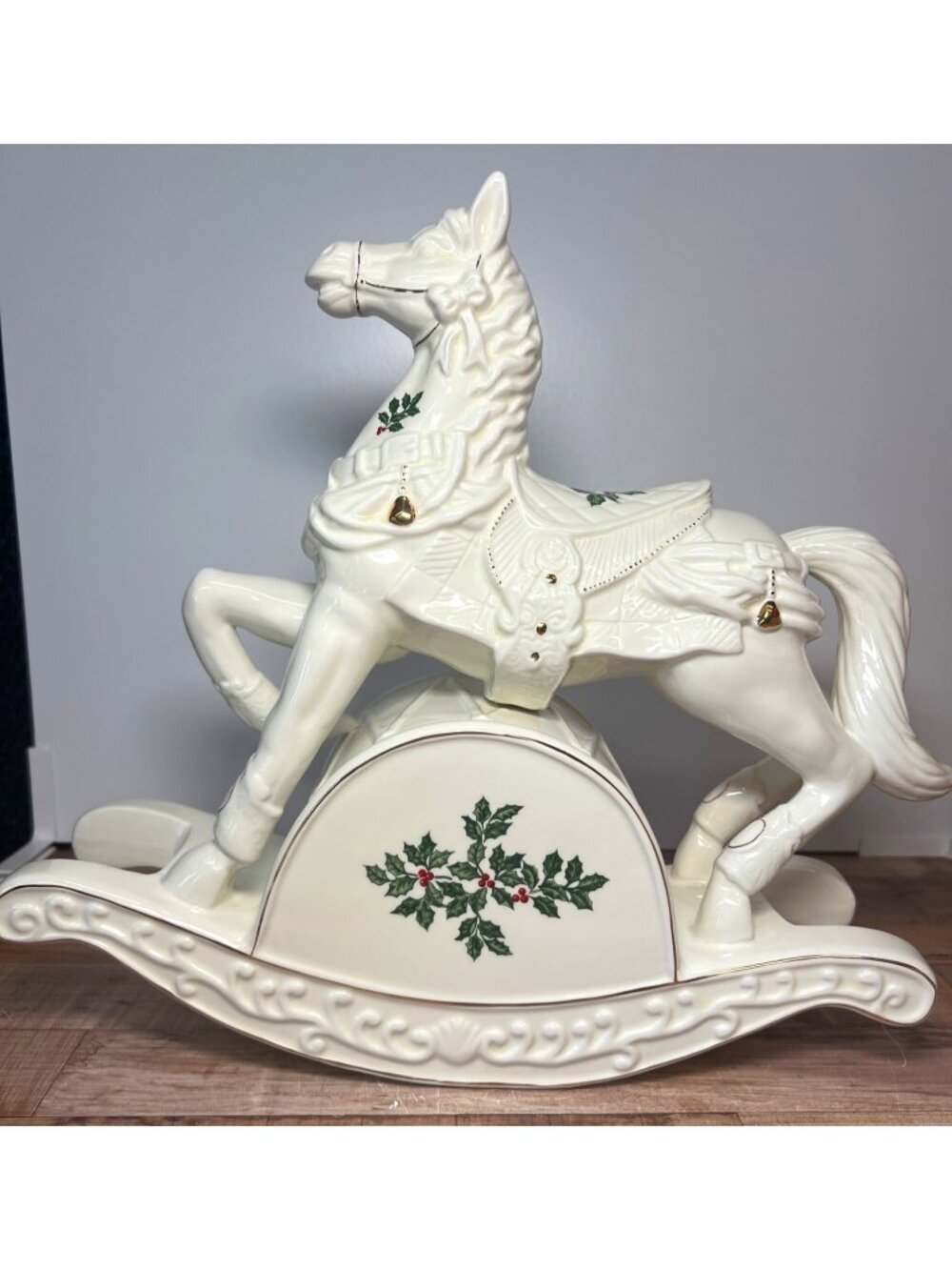Holiday Rocking Horse Figurine, Plays Music, Large